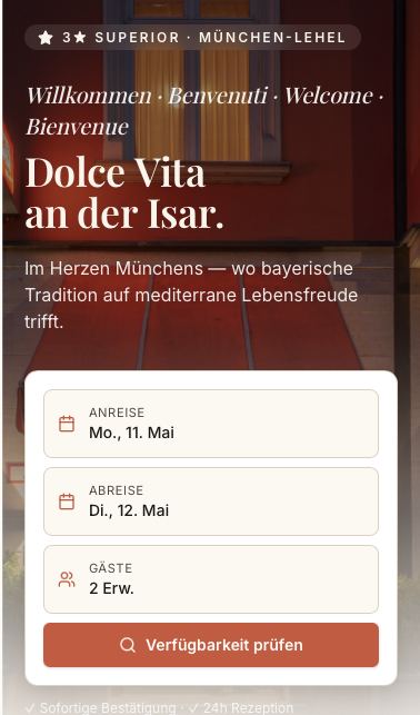Hotel Adria München – Mobile-Ansicht