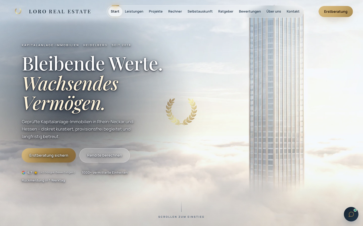 Website von Loro Real Estate